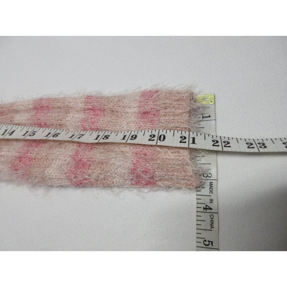 Candie's cozy and soft  pink striped fuzzy mock neck sweater - Picture 12 of 12